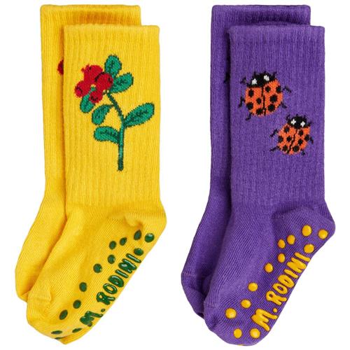 Mini Rodini GOTS Lingonberries 2-Pack Anti-Slip Sokker Multi 32-35 EU  Lilla  32-35 EU  Unisex