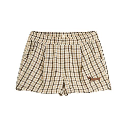 Se Mini Rodini Gingham Vævede Shorts Beige 80/86 cm  Beige  80/86 cm  Unisex ved Babyshop