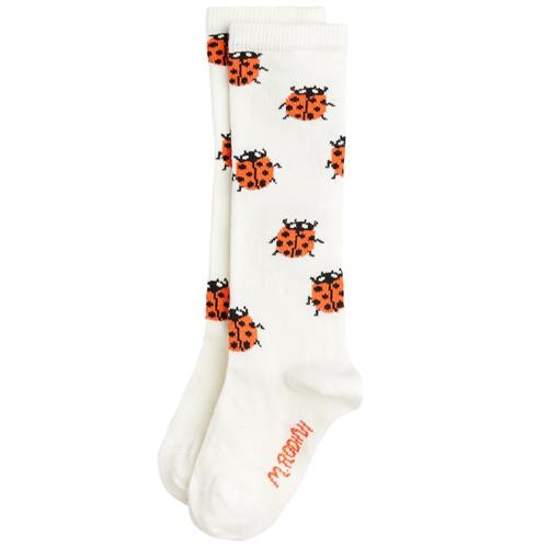 Mini Rodini GOTS Ladybugs Knæhøje Sokker White | Hvid | 24-27 EU