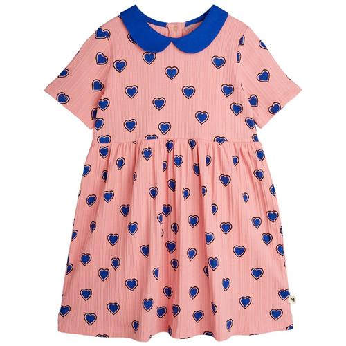Mini Rodini GOTS Outlined Hearts Kjole Pink 80/86 cm  Lyserød  80/86 cm  kvinde