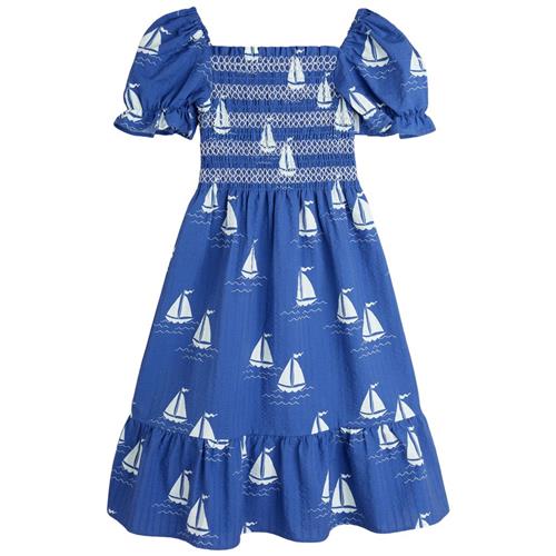 Se Mini Rodini GOTS Sailing Boats Kjole Blue 80/86 cm  Blå  80/86 cm  kvinde ved Babyshop