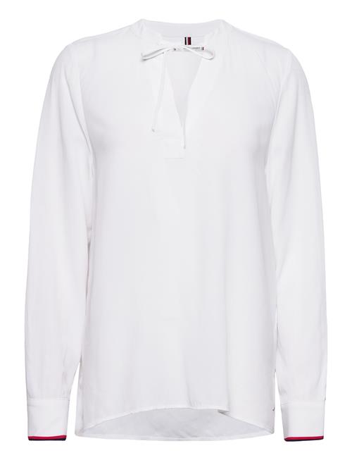 Tommy Hilfiger Vis Crepe Global Stp Blouse Tommy Hilfiger White