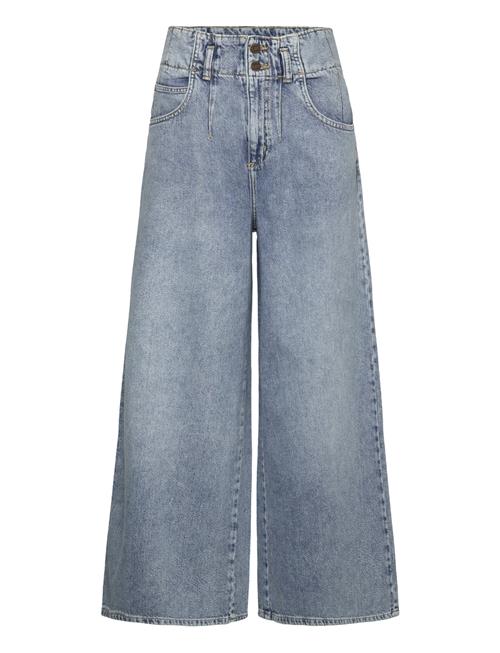 Pleated Straight Leg Lee Jeans Blue