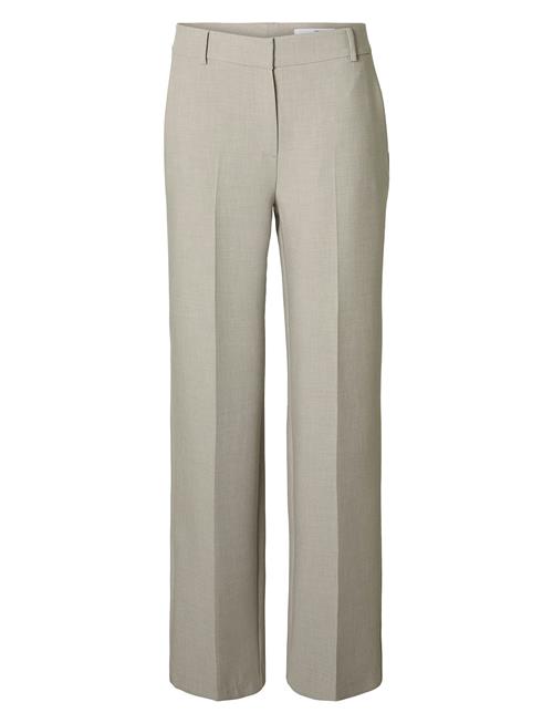 Slfrita Mw Wide Pant Mel Noos Selected Femme Beige