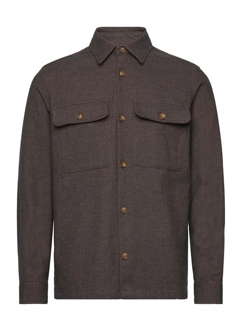 Jack & Jones Jprraymond Melange Solid Ls Overshirt Sn Jack & J S Brown