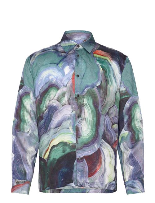 Relaxed Fit Abstract Print Tencel Shirt Scotch & Soda Green