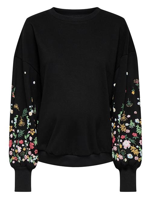 Olmbrooke L/S O-Neck Flower Swt Only Maternity Black