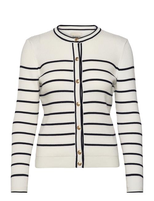 GANT Ribbed Breton Cardigan GANT White