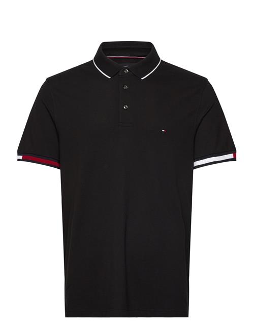 Flag Cuff Slim Fit Polo Tommy Hilfiger Black