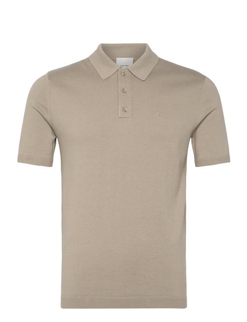 Calvin Klein Knitted Supima Cotton Polo S/S Calvin Klein Beige