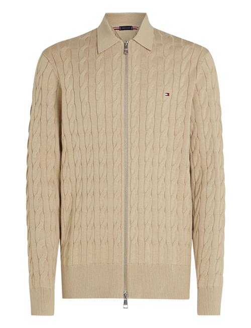 Classic Cable Polo Zip Through Tommy Hilfiger Beige