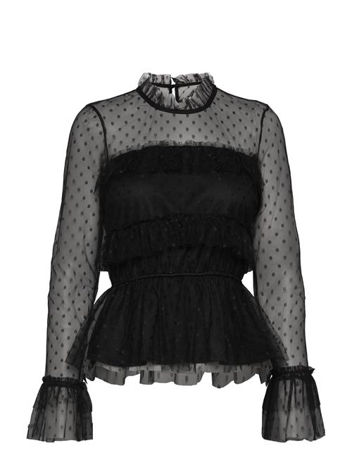 Bubbleroom Rhoda Dotted Mesh L/S Blouse Bubbleroom Black