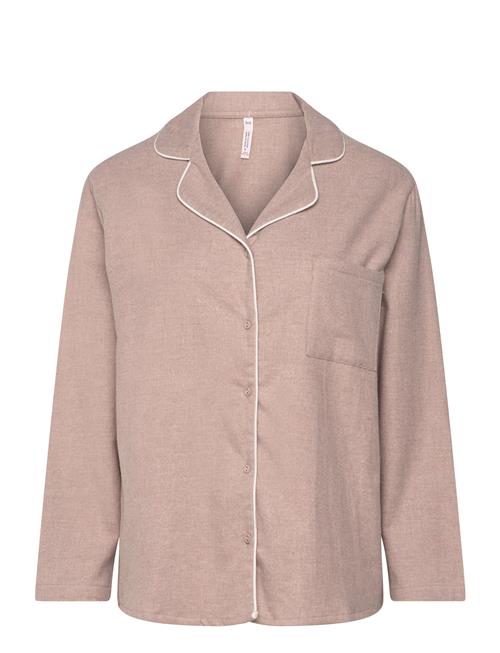 Hunkemöller Jacket Ls Flannel Essentials Hunkemöller Beige