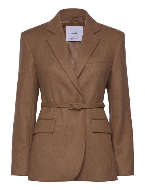 Mango Wool-Blend Suit Jacket Mango Brown