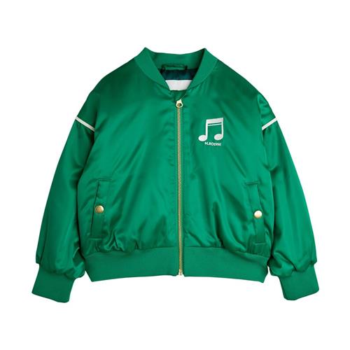 Mini Rodini Note Chenille Baseballjakke I Satin Green 104/110 cm  Grøn  104/110 cm  Unisex