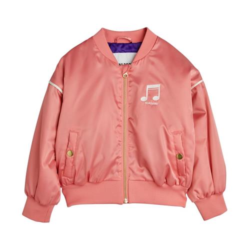 Mini Rodini Note Chenille Baseballjakke I Satin Pink 104/110 cm  Lyserød  104/110 cm  Unisex