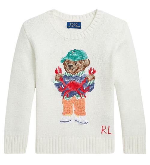 Polo Ralph Lauren Bluse - Strik - Bear - Hvid