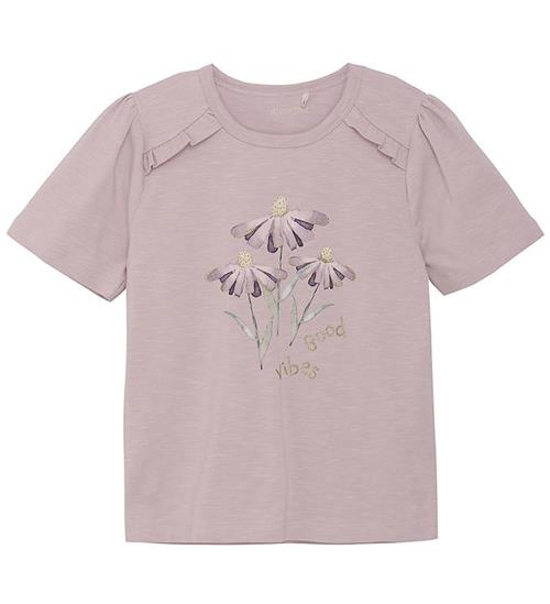 Minymo T-shirt - Burnished Lilac m. Blomster