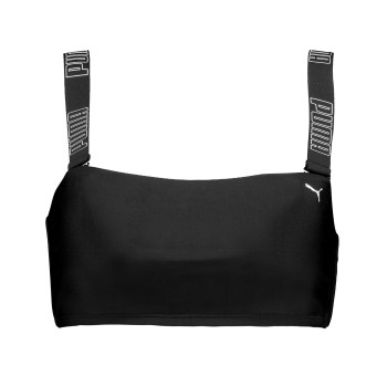 Puma Bandeau Bikini Top Sort/Hvid Small Dame