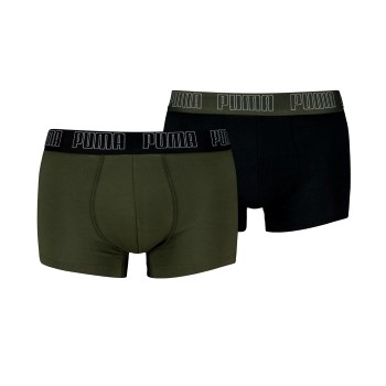 Puma 2P Men Everyday Trunks Sort/Grøn bomuld Small Herre