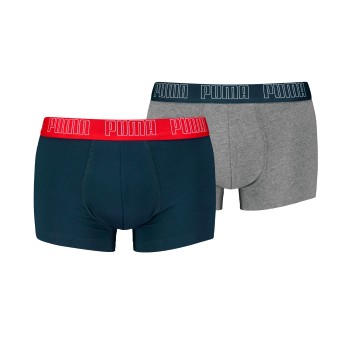 Puma 2P Men Everyday Trunks Marineblå/Grå bomuld Medium Herre