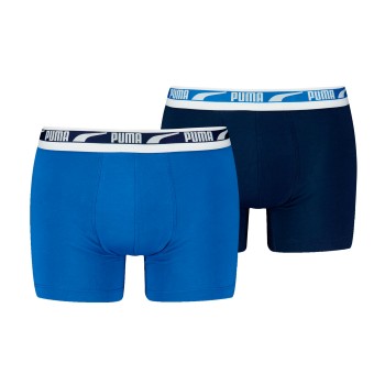 Puma 2P Men Multi Logo Boxer Marine/Blå bomuld Small Herre