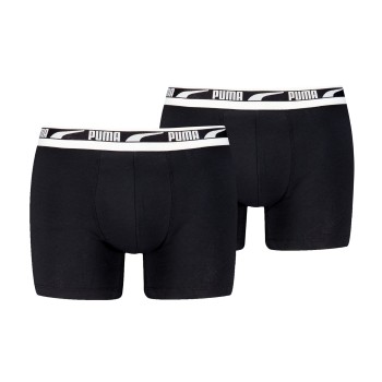 Puma 2P Men Multi Logo Boxer Grå/Sort bomuld Large Herre