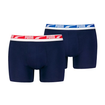 Puma 2P Men Multi Logo Boxer Marineblå bomuld Small Herre