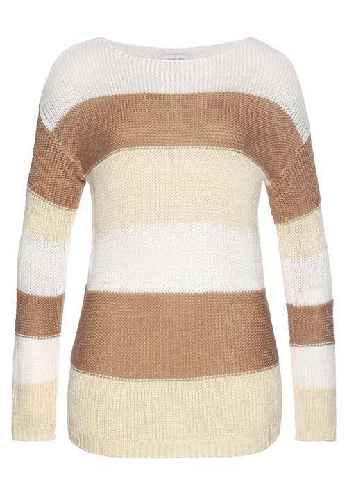 LASCANA Pullover  creme / brun / hvid