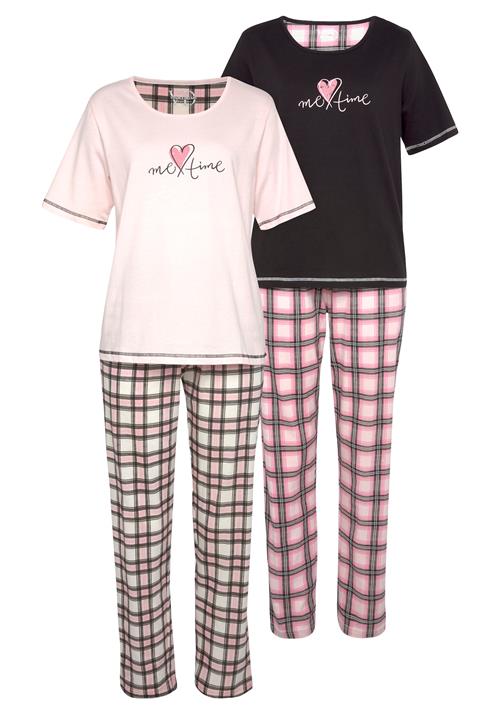 VIVANCE Pyjamas 'Dreams'  fersken / pink / sort