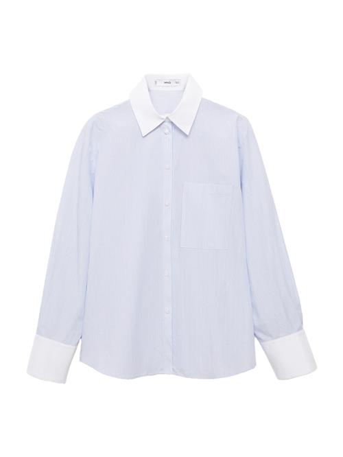 MANGO Bluse 'HAMBURG'  lyseblå / grå / hvid