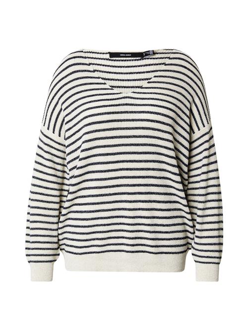 Vero Moda Curve Pullover 'VMCNEWLEXSUN'  ecru / sort