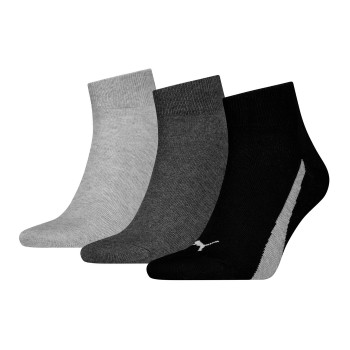 Puma Strømper 3P Lifestyle Quarter Socks Sort/Grå Str 43/46