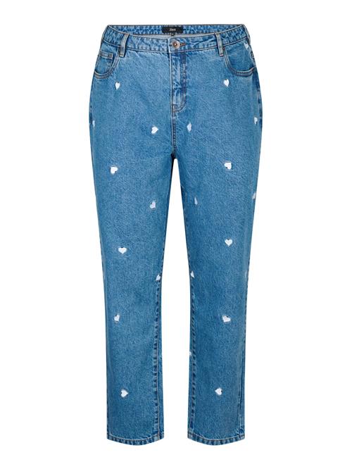 Zizzi Jeans 'Jelene'  blue denim / hvid