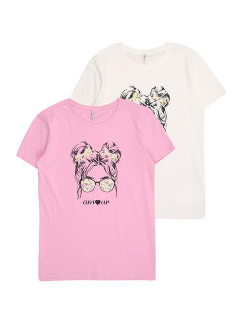 KIDS ONLY Bluser & t-shirts 'KOGKITA SYLVIA'  lysegul / pitaya / sort / hvid