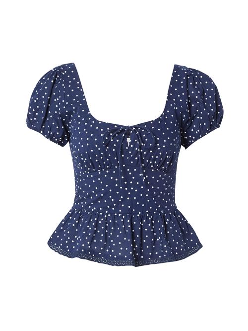 HOLLISTER Bluse  marin / hvid