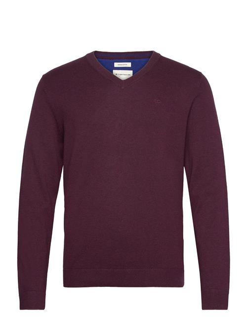 Basic V-Neck Knit Tom Tailor Burgundy