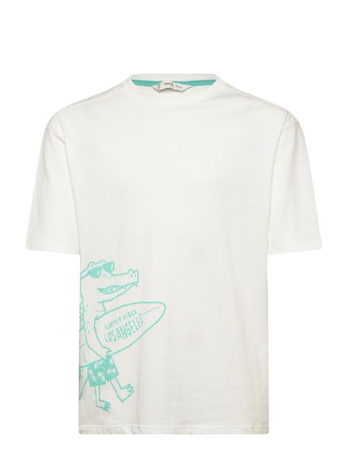 Printed Cotton-Blend T-Shirt Mango White