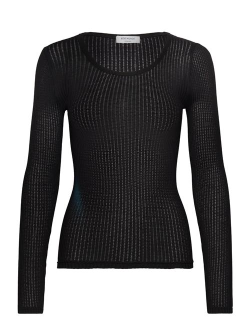 Belize Long Sleeve Pointelle T-Shir Rosemunde Black