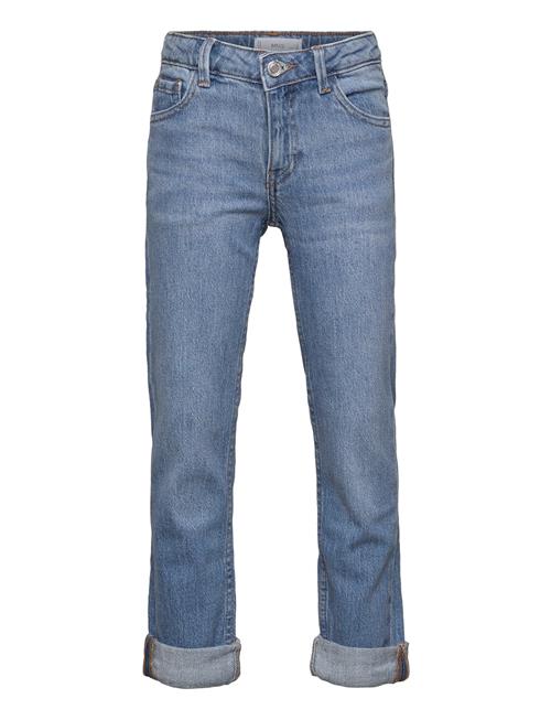 Straight Jeans With Turn-Up Mango Blue