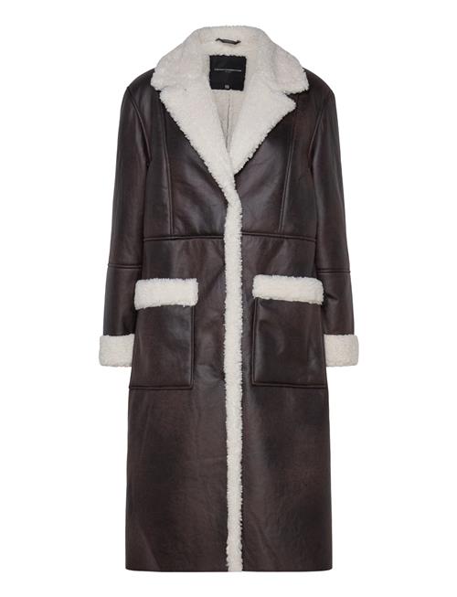 Arizona Faux Shearling Coat French Connection Brown