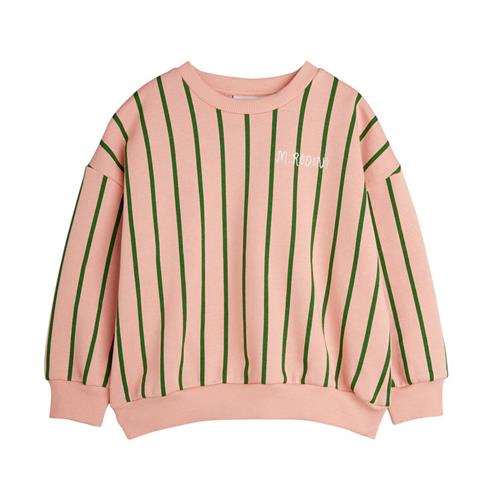 Se Mini Rodini GOTS Vertical Stripe Aop Sweatshirt Pink 116/122 cm  Lyserød  116/122 cm  Unisex ved Babyshop