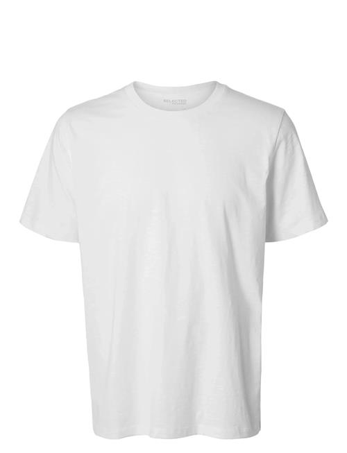 Slhaspen Slub Ss O-Neck Tee Noos Selected White
