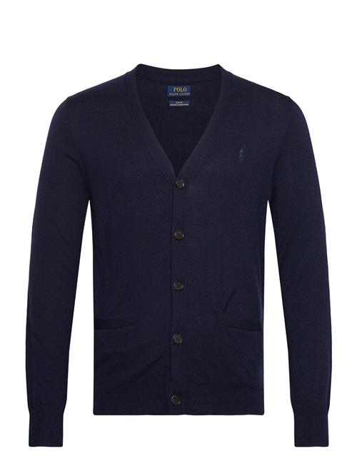 Slim Fit Washable Wool V-Neck Cardigan Polo Ralph Lauren Navy