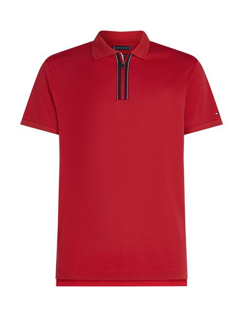 Zip Liquid Cotton Reg Polo Tommy Hilfiger Red