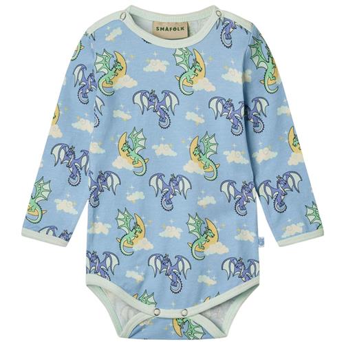 Småfolk Sleeping Dragons Baby Body Soft Sky 74 cm  Blå  74 cm  unisex