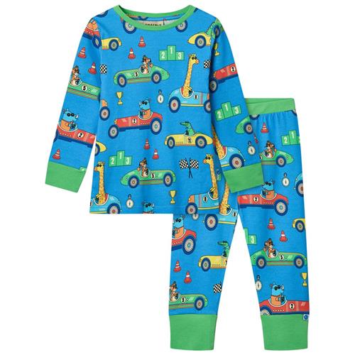 Småfolk Race Cars Pyjamas Tropic Sea 4-5 Y  Blå  4-5 år  mand