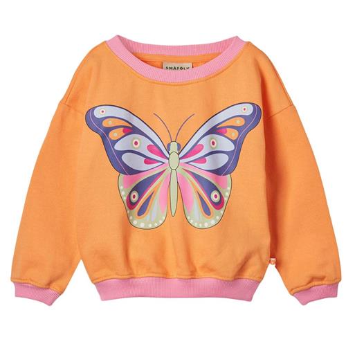 Småfolk Sweatshirt With Butterfly Papaya Butterfly Sweatshirt Papaya | Orange | 5-6 years