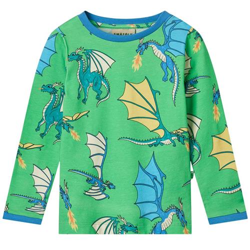 Småfolk Flying Dragons Langærmet Top Clover 4-5 Y  Grøn  4-5 år  mand