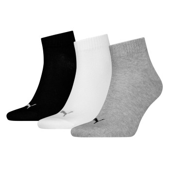 Puma Strømper 3P Quarter Socks Grå/Sort Str 47/49